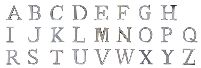 Aluminium Letter Set (122 Piece) - Click Image to Close